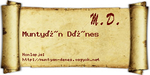 Muntyán Dénes névjegykártya